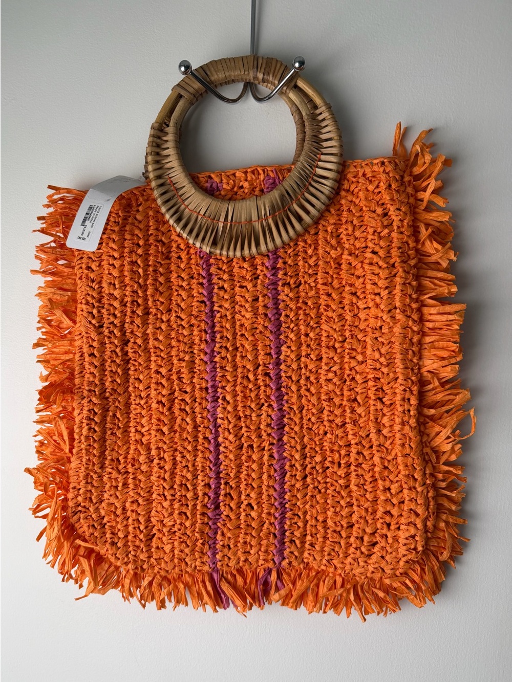 Soft Surroundings Orange Siesta Straw Bag